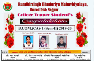 BCOM-CA-I 2019-20 Toppers