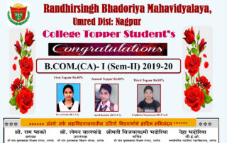 BCOM-CA-I 2019-20 Toppers